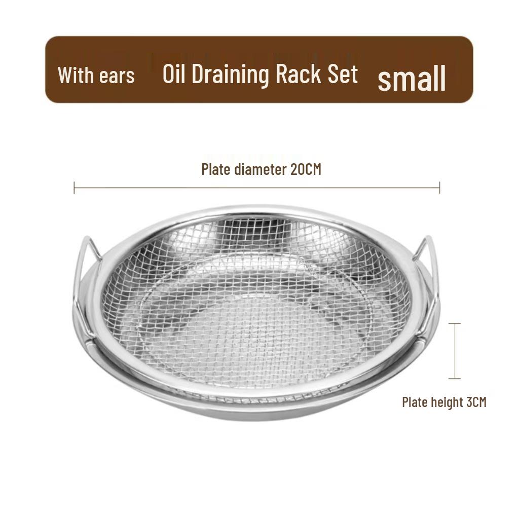 304 Stainless Steel Oil Filter Mesh Frying Basket and Draining Tray