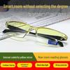 SmartZoom Rimless Reading Glasses with Auto Diopter & Blue Light Filter