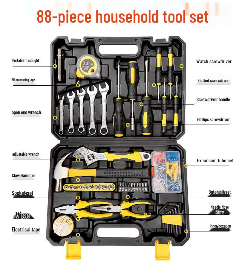 Set Multifuncțional de Uz Casnic: Cheie fixă, Șurubelniță și Kit de întreținere zilnică