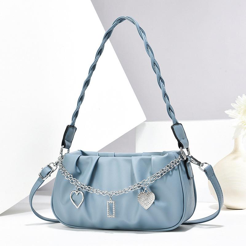 Fashionforward Small Square Handbag With Soft Construction And Woven Accents For Everyday Wear
