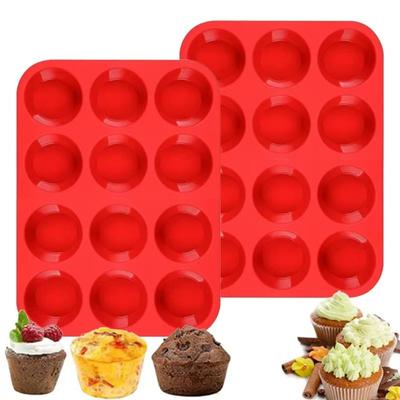 Round 12 Holes Cupcakes Mold Non Stick DIY Baking Mold Silicone Soap Chocolate Muffin Baking Pan Kitchen Tools