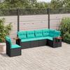 VidaXL Garden Lounge Set with Cushions 6 Pcs, Patio Sofas, Furniture Set, Outdoor Terrace Furniture, Black 3226855