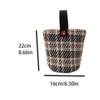 Canvas Plaid Tote Lunch Bag Stripe Top-handle Handbag Reusable Lattice Bucket Bag  Travel
