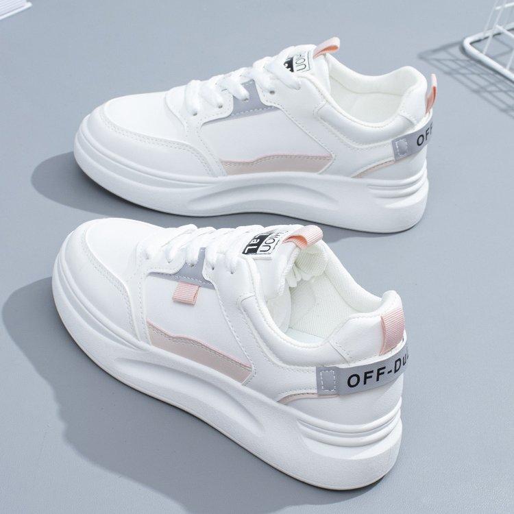 Fashion Y2K Sweet - Edgy Color - Block Platform White Sneakers | Yellow - Blue Paneled Lace  Up Light  Sport Casual Shoes