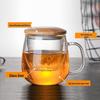 Heat-Resistant Glass Tea Infuser Mug with Bamboo Lid