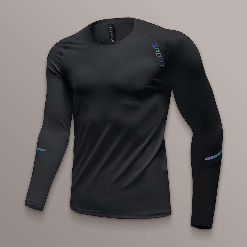 Men's Quick-Dry Base Layer Sports Set: Long Sleeve Top for Running & Basketball Training