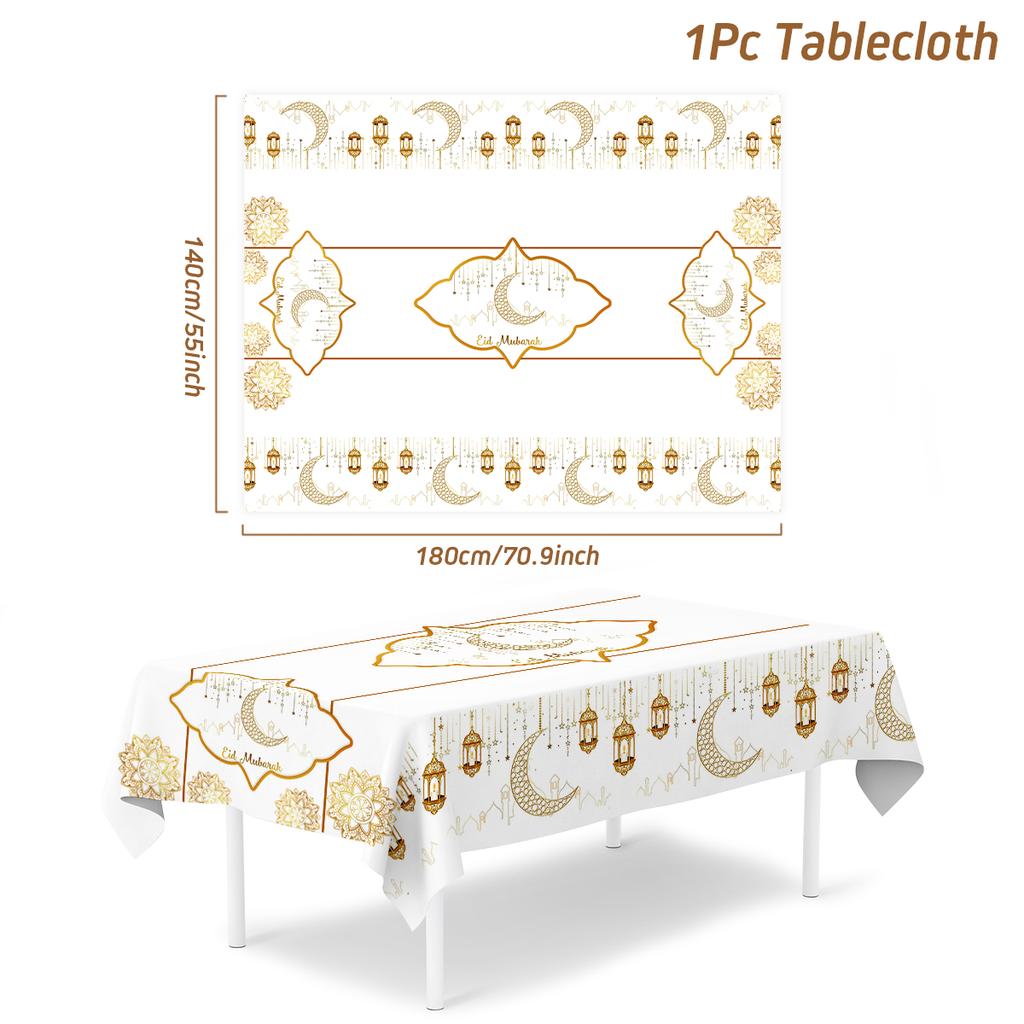 Ramadan Decoration Tablecloth EID Mubarak Decor For Home Tablecloth Ramadan Kareem Islamic Muslim Party Eid Al Adha Gifts 2024