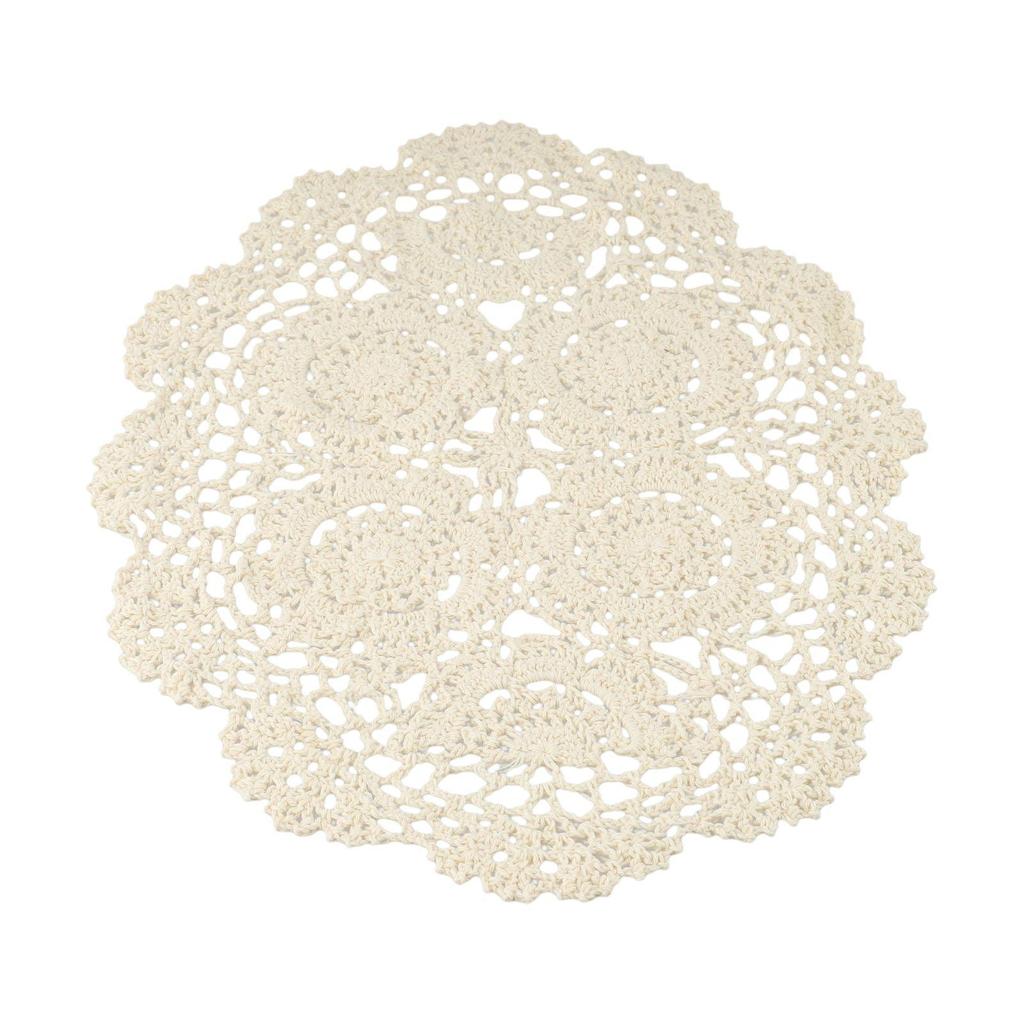 Dining Placemat Decoration Oval Table Vintage Hand Crochet Cotton Lace