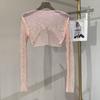 Sparkling Mesh Diamond Sun Protection Long Sleeve Party Top