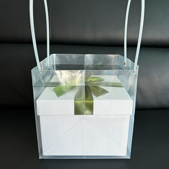 Large Square Solid Color Birthday Gift & Souvenir Box with Handle
