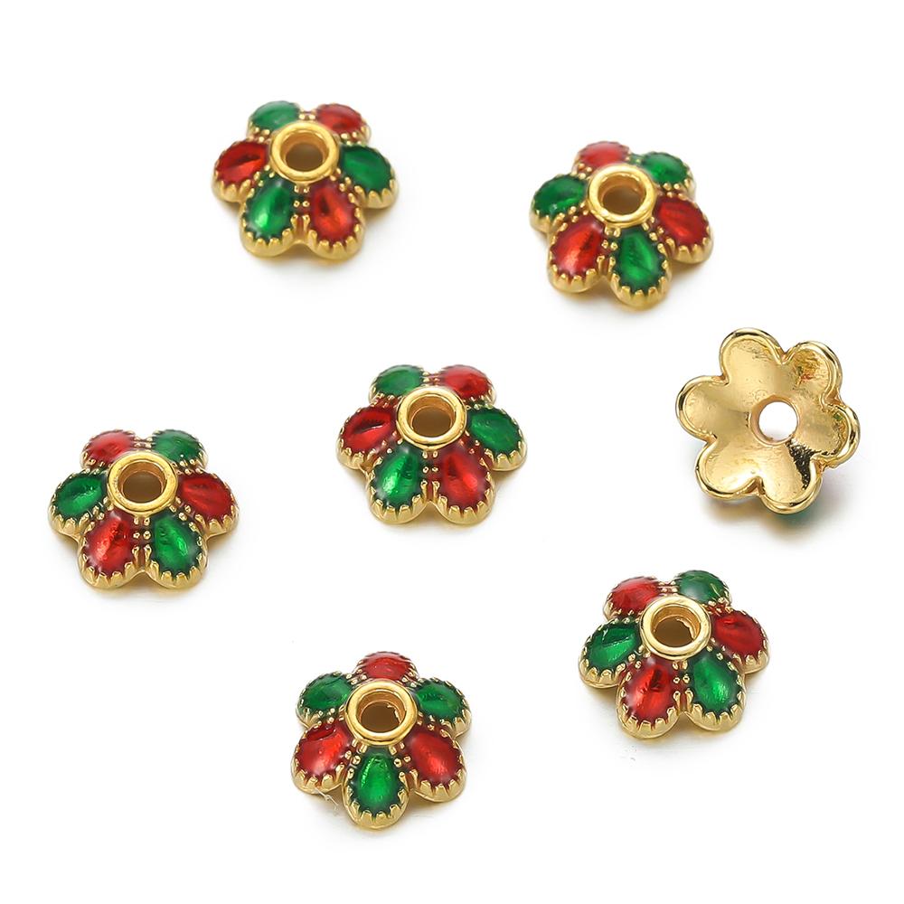 10pcs/lot Metal Loose Spacer Beads Flowers Caps For DIY End Spacer Charms Necklace Bracelets Earring Jewelry Making Craft