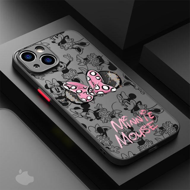 Mickey Minnie Maus Handyhülle für Apple iPhone 15 16 Pro XS Max 13 14 Plus XR SE 7 8 12 11 Pro plus Matt