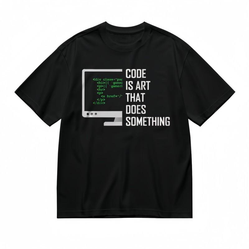 

Men s Classic T-Shirt Neon Green Code Snippet and White Statement Graphic Tee 3XL