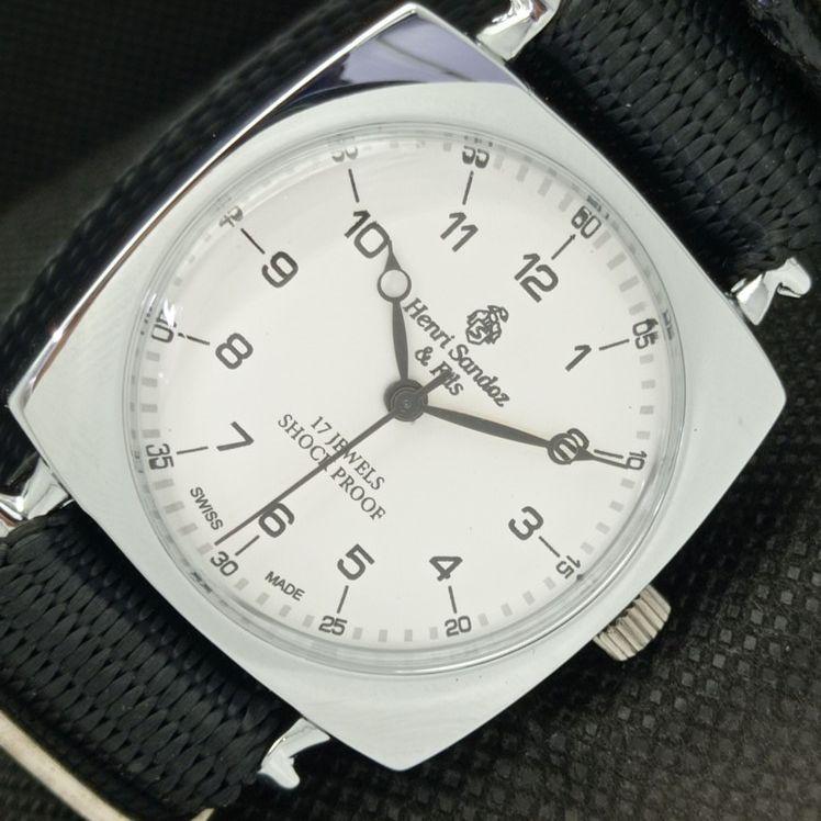 

ВОССТАНОВЛЕННЫЕ ВИНТАЖНЫЕ МУЖСКИЕ НАРУЧНЫЕ ЧАСЫ HENRI SANDOZ & FILS SWISS a416558-2 Sku622a-a416558