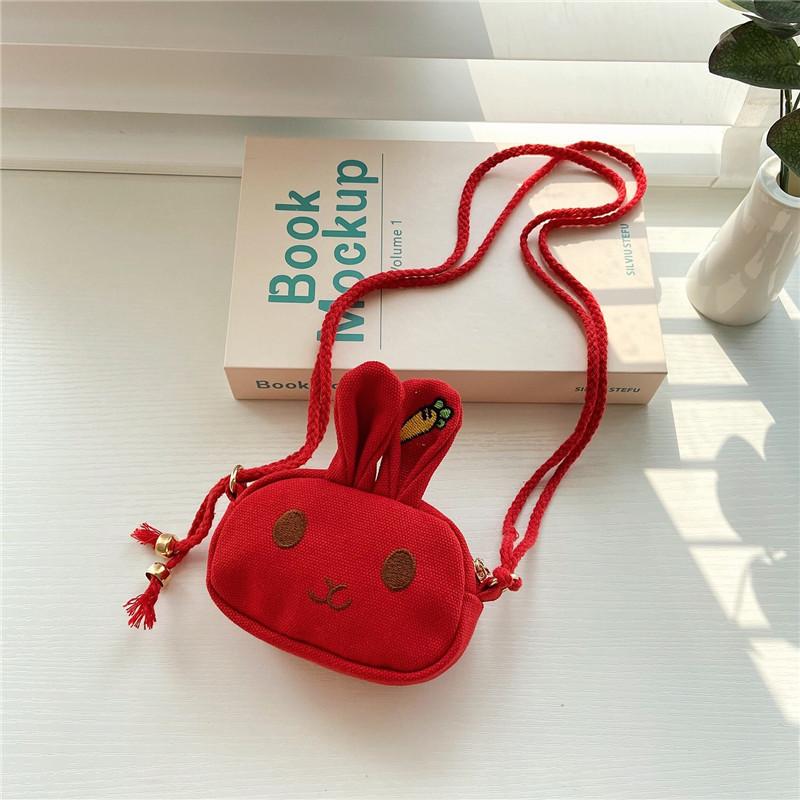 Adorable Mini Canvas Bunny Shoulder Bag For Kids Cute Cartoon Animal Crossbody