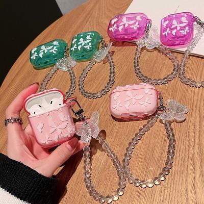 Wireless Bluetooth Glitter Shiny Butterfly Bracelet Earphone Charging Box For Apple Airpods Pro 3 2 1 2nd Ins Cute Case Cover