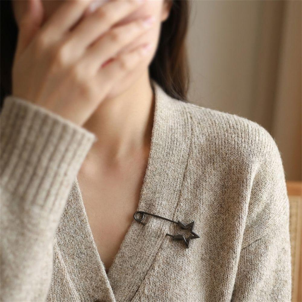 Adjustable Retro Large Pins Fixed Needle Clothing Metal Safety Pins Lapel Pin  Hat Coat Accessory