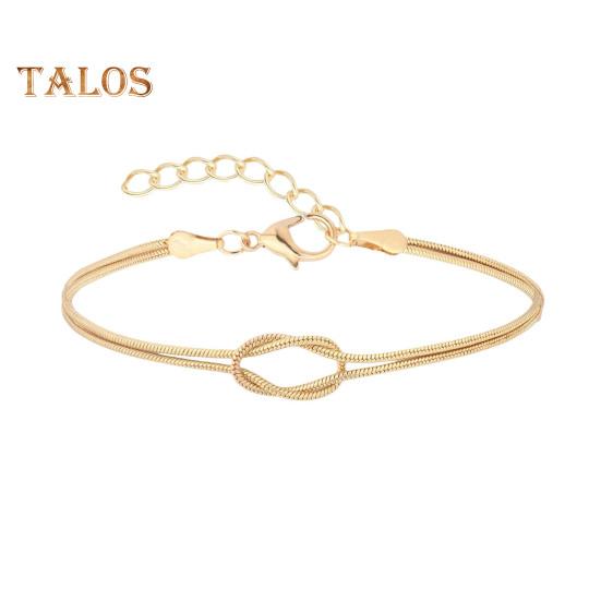 

Парный браслет, двухслойный, запутанный узел, символ любви, сплав, регулируемая длина, подарок на годовщину мужа и жены, ювелирные изделия на запястье золотистый