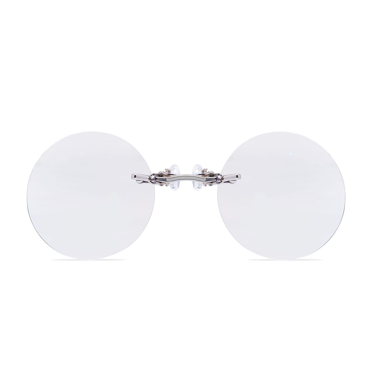 

Очки-клипсы для носа, круглые, без оправы, очки для чтения Matrix Morpheus, мини-оправы, винтажные, для мужчин и женщин +1.50 белый