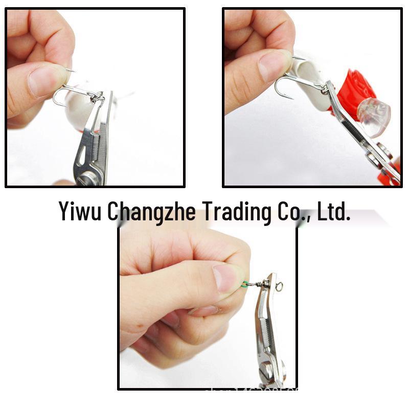 Stainless Steel Bent Nose Fishing Pliers with Dyneema Line Cutter - Small, Multifunctional Lure Tool