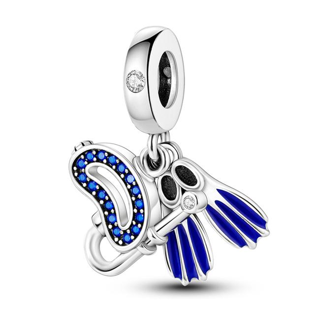 925 Silver Charms Glow-in-the-dark Bulb Firefly Pendant Dangle Charm Fit Fashion Style Bracelet Pendent Women Jewelry