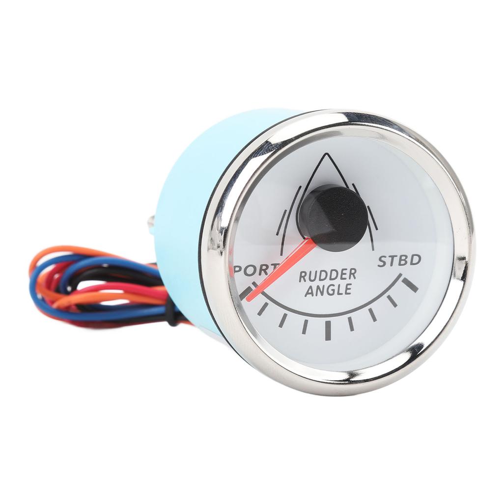 Rudder Angle Indicator Gauge 8 Colors Backlight 52mm Rudder Angle Meter with Sensor for Boats Yachts Speedboats