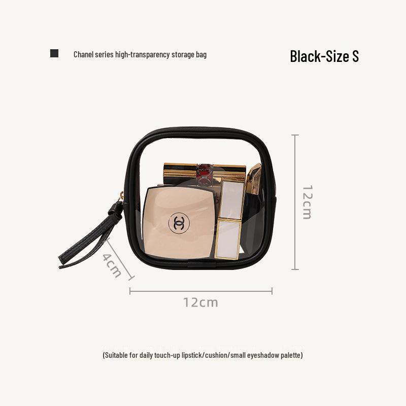 

Angqin High-End Transparent PU Makeup Bag: Large, Portable, Waterproof, Dustproof Lipstick Storage.