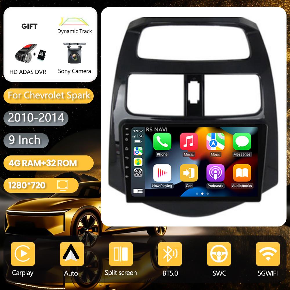 Autoradio stéréo Android 16 pour Chevrolet Spark 2010 2011-2014 avec DSP, CarPlay sans fil, Plug and Play