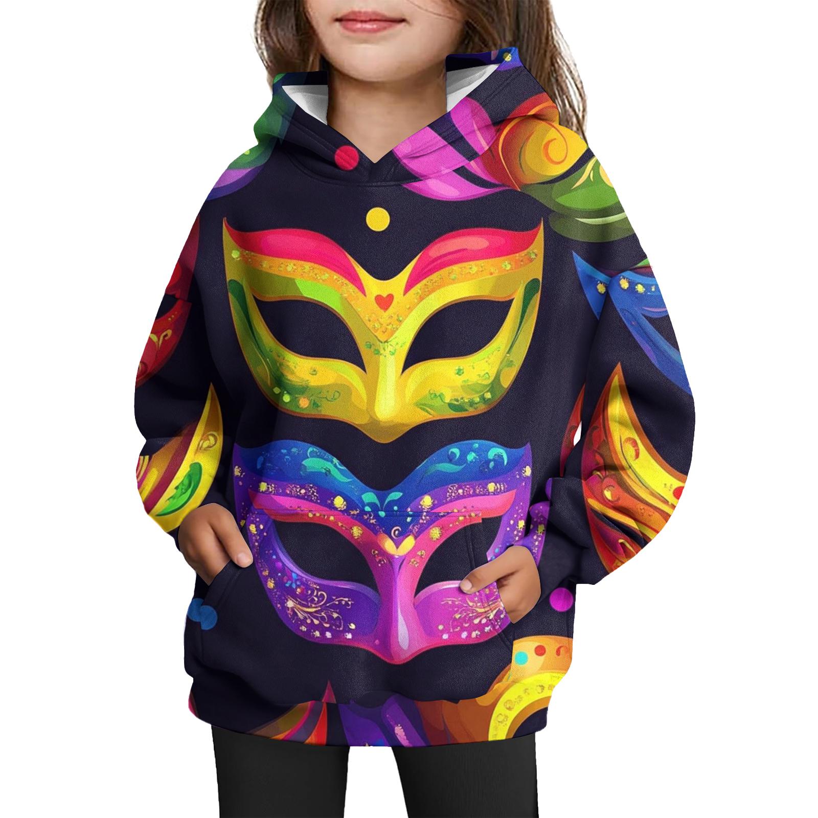 

Худи с завязками для девочек - Пуловер с принтом на День карнавала 130 фиолетовый