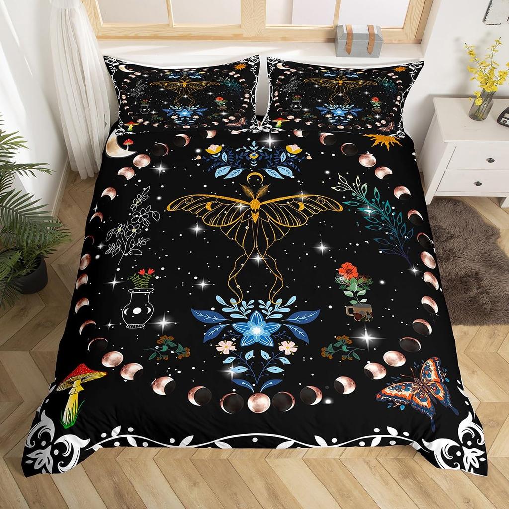 Schmetterling Bettwäsche Set Blau Schmetterlinge Bettwäsche Set Mädchen Fliegender Schmetterling Bettdecke Bezug Tier Steppdeckenbezug mit 2 Kissenbezügen