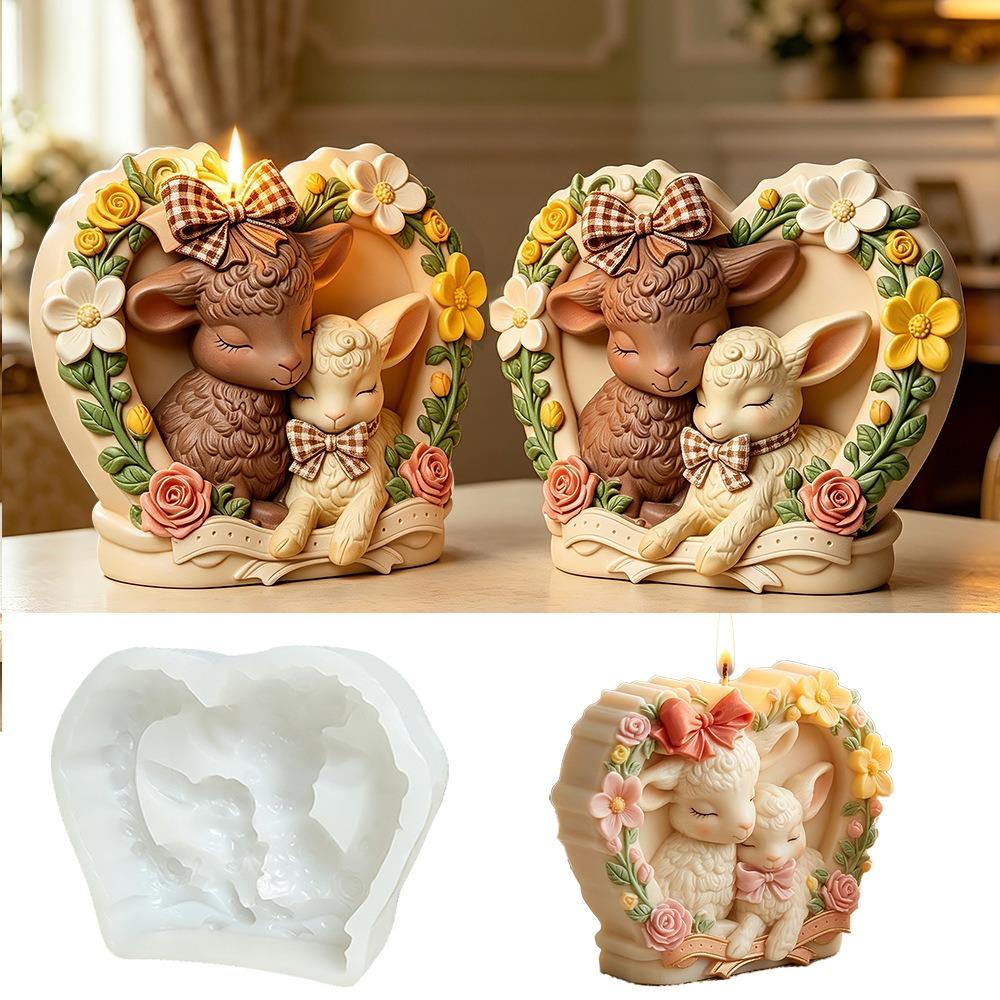 Home Decoration Mold High-Quality 3d Sheep Silicone Mold Mother'S Day Gift Mold Artistic For Aromatherapy Plaster Resin Crafting