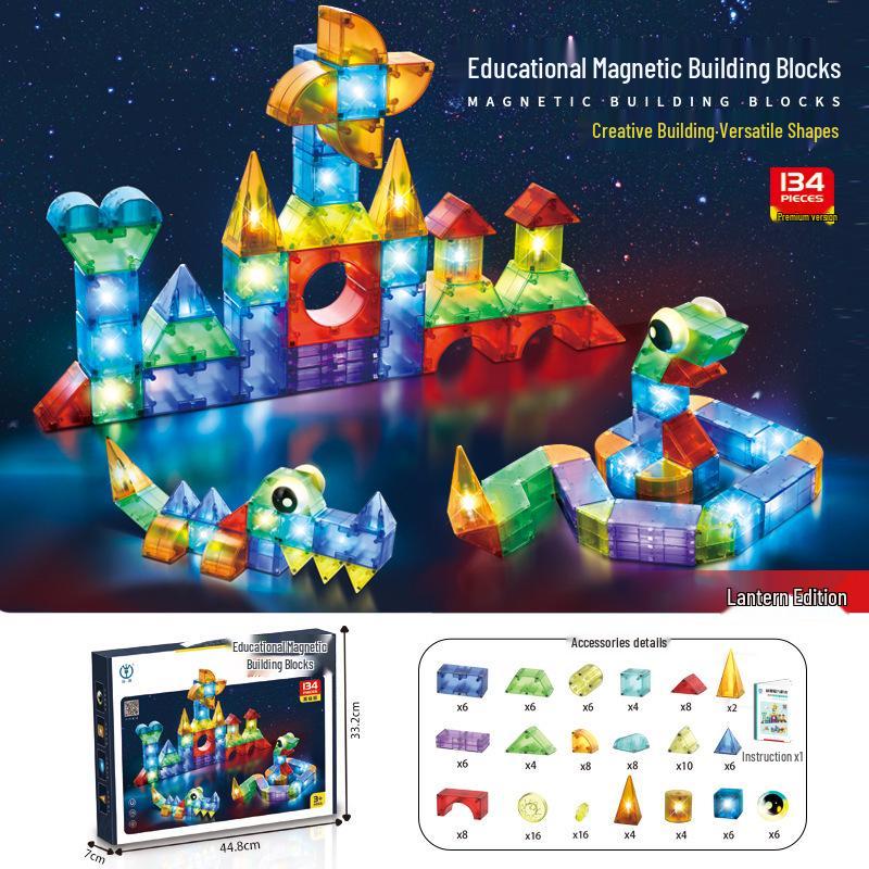 

Детские 3D магнитные строительные блоки - Большой, универсальный образовательный набор для мальчиков и девочек