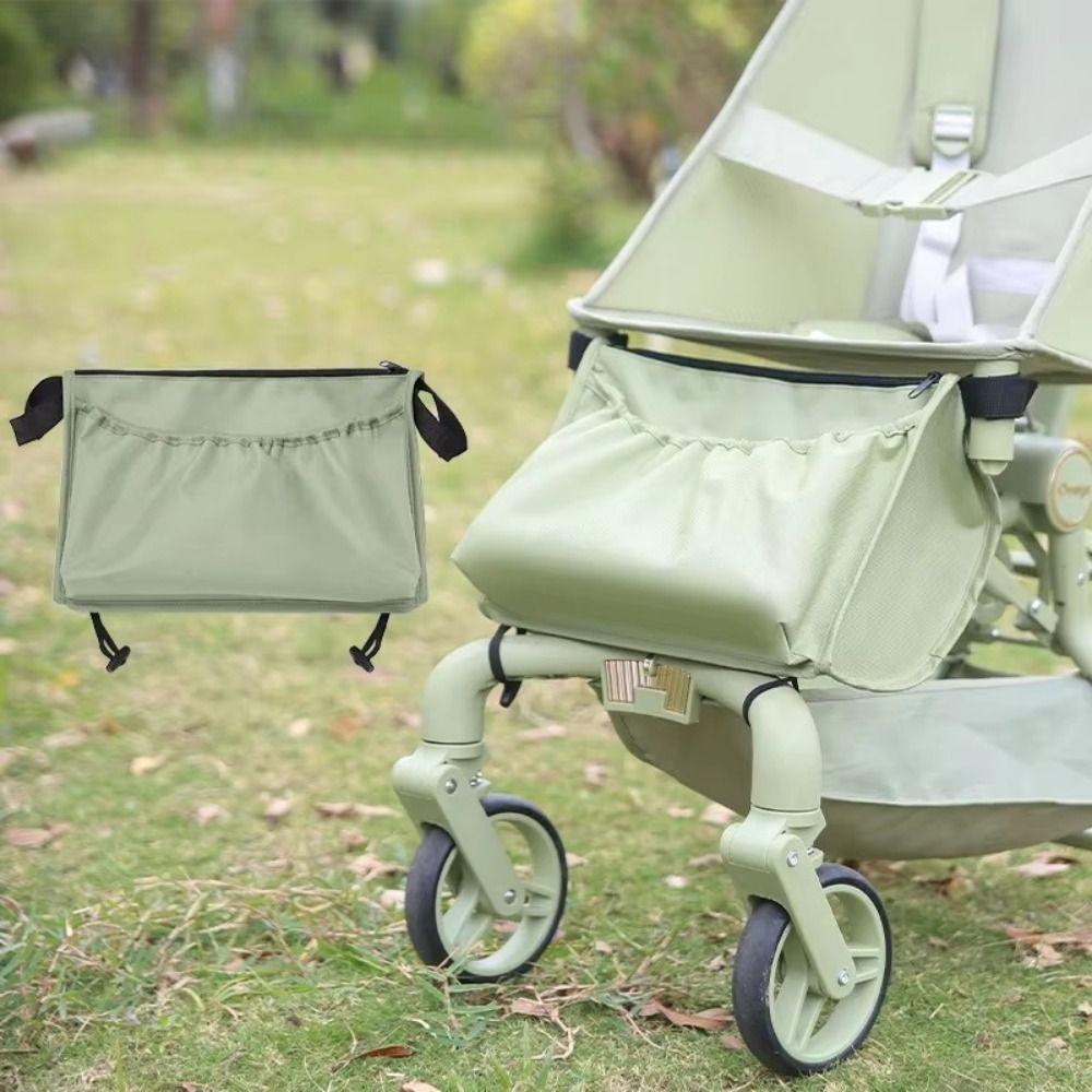 

Large-capacity Stroller Hanging Bag Multifunction Mommy Bag Stroller Storage Bag Pram Accessories зелений