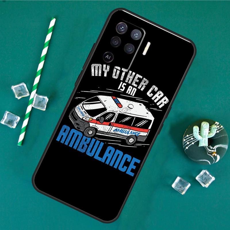 Ambulance Car Case For Oppo A40 A60 A80 A16 A76 A96 A18 A38 A58 A78 A98 A91 A15 A17 A74 A94 A54 A57S Cover