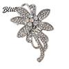 Lightweight Alloy Brooch Pin 3D Flower Design with Sparkling Rhinestones