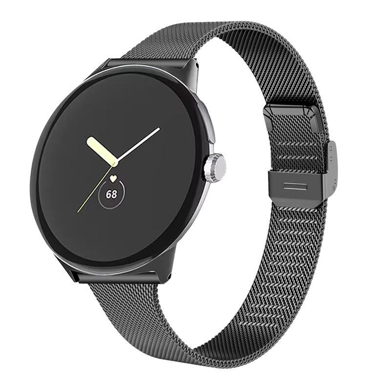 For Google Pixel Watch 3 41mm/Watch 2/Pixel Watch Fine Mesh Stainless Steel Watch Band Replacement Milanese Wrist Strap with Buckle