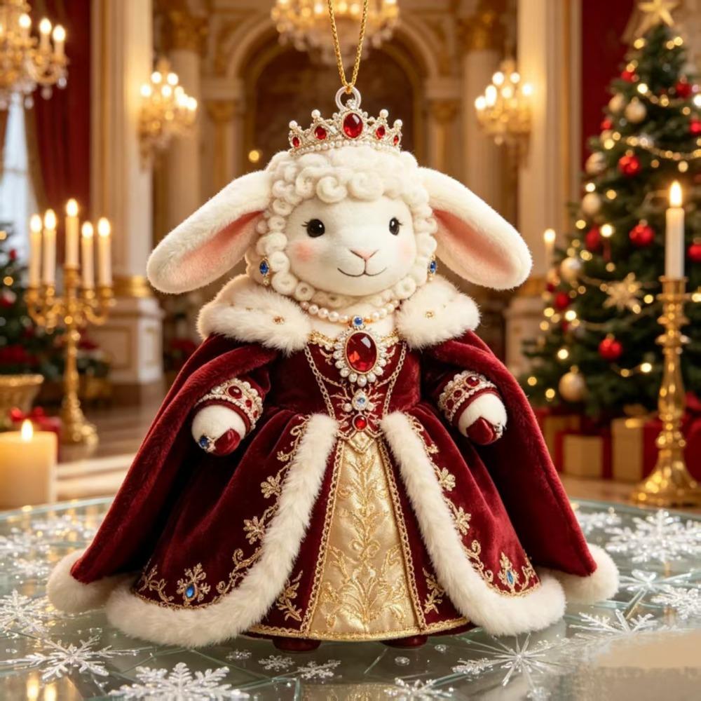 Künstlicher Strass Ziegen Hängeornament 2D Flacher Ziegen Taschenanhänger Weihnachtsbaumschmuck
