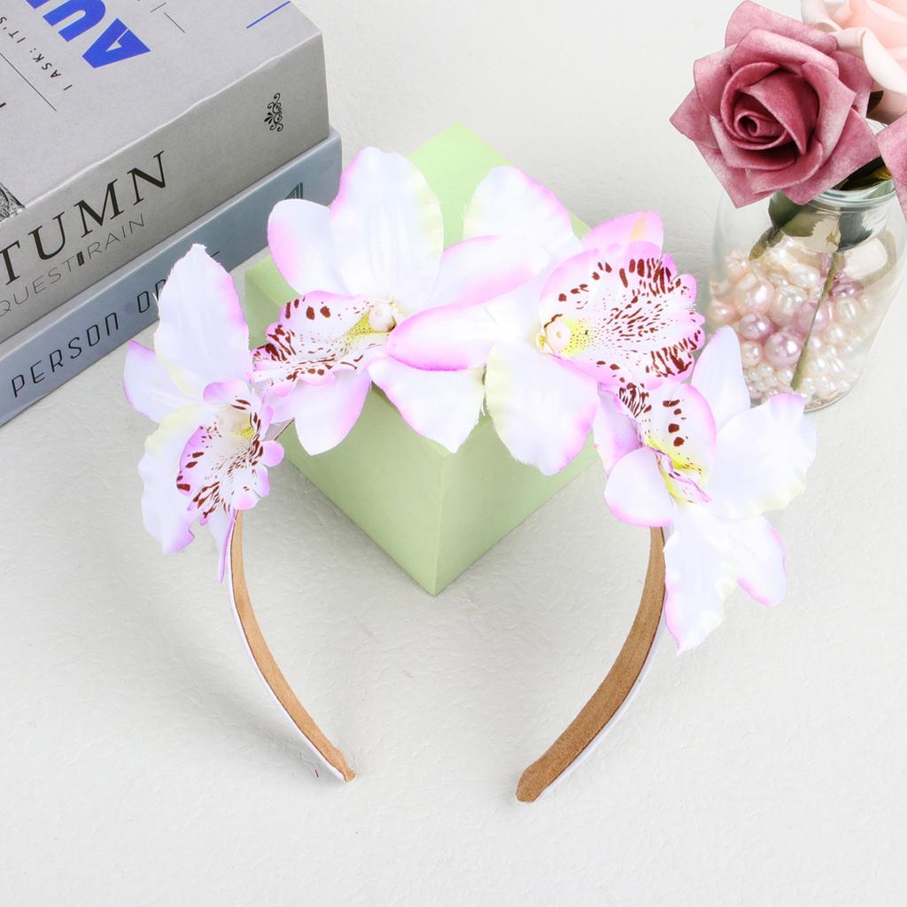 1PC Women Girls Flower Headbands Wedding Party Headdress Hair Accessories For Bridal Floral Satin Hairbands Headwear