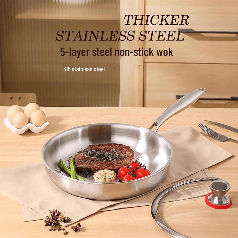 304 Stainless Steel Non-stick Frying Pan