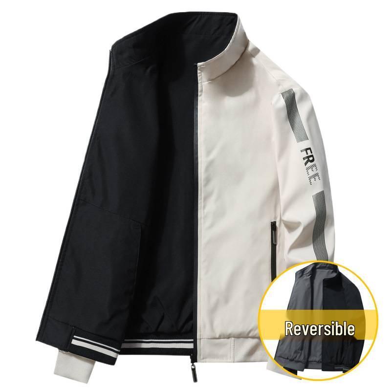 Men's Double-Sided Cotton Jacket: Casual Loose Fit, Spring/Autumn Pilot Baseball Style