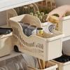 Kitchen Storage Baskets With Wheels Ventilated Holes BPA Free Plastic Organizer for Cabinet Pantry Food Vegetable Storage