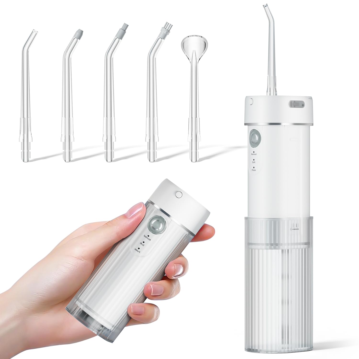 

Baanando Ирригатор для полости рта 5 типов напора воды 5 сменных уникальных насадок для удаления зубного налета Оральный Оральный IPX7 Съемный Бизнес Белый [Ирригатор, Портативный, Компактный] белый