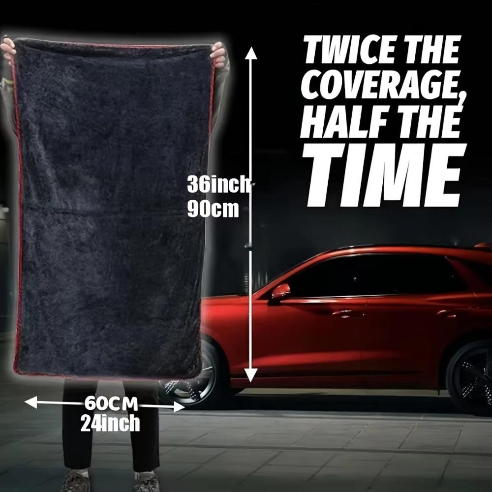 2Pcs Super Absorbent Microfiber Car Washing Towel Pulloff Drying for Car Windows Mirrors Wiping Rags Double Layer Cleaning Cloth