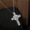 Luxury Women White Crystal Pendant Necklace Charm  Color Chain Necklace for Women Cute Bridal Cross Wedding Necklace