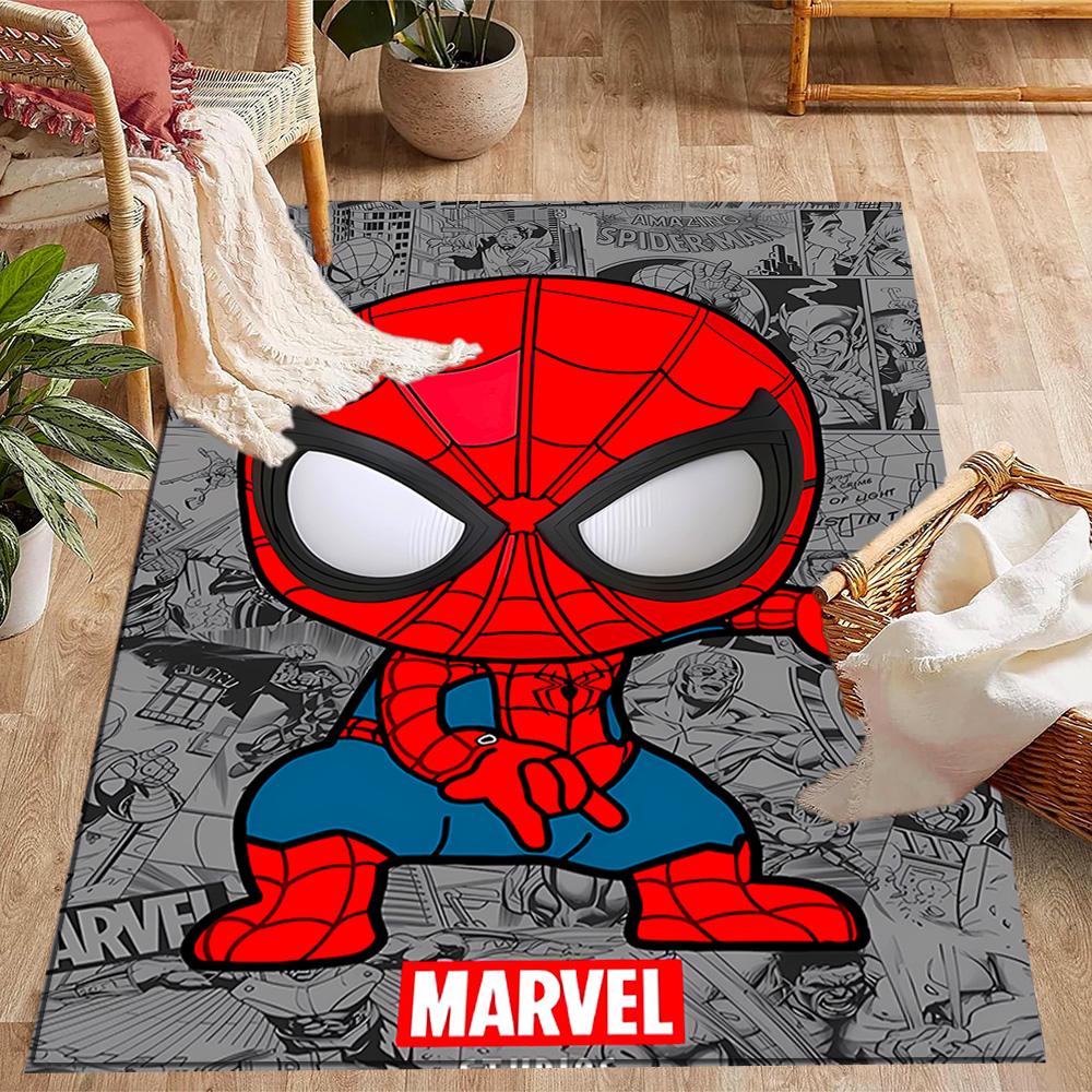 Spider-Man Red Background Non-Slip Rug - Polyester, Home Decor, Suitable for Bedrooms, Living Rooms, Entryways, and Studios