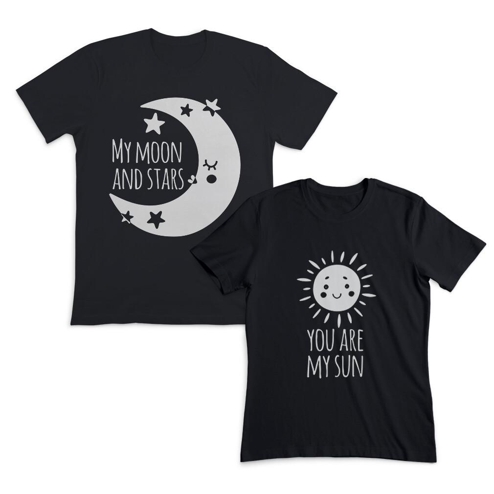 Valentines Day Couples Matching Outfits You Are My Moon and Stars Cotton Black XL