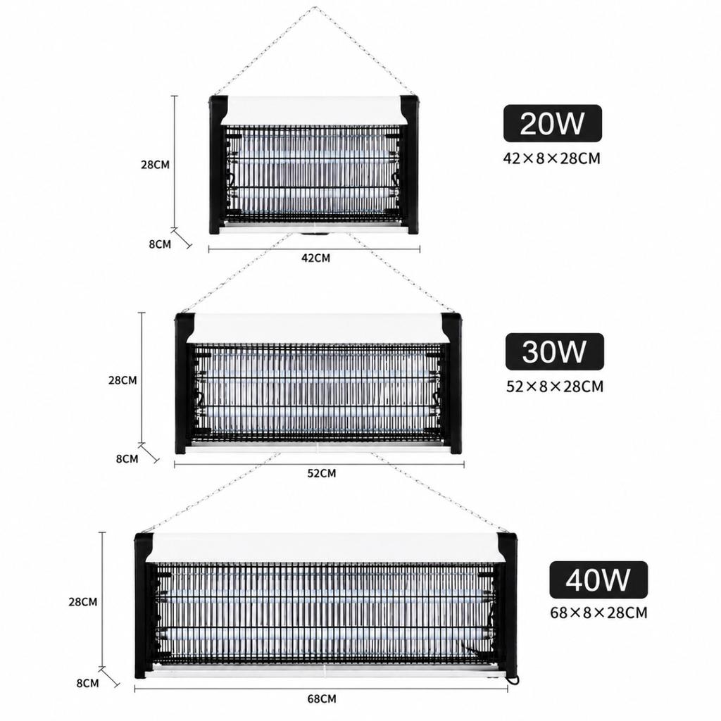 Lampada Elettrica Uccidi Zanzare con Luce UV Insetticida Trappola per Mosche e Falene per Casa, Patio e Garage 20W 30W 40W Repellente per Mosche
