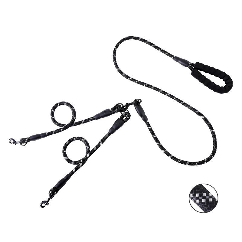 New Spot Pet Lead Dog Rope, Golden Hair Traction Wear-resistant Multi-head Dog Rope One Drag Two One Drag Three Traction Rope