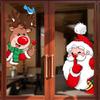 1 Stück Weihnachten Statisch Haftende Fensterglas Aufkleber Weihnachtsmann und Rentier Wasserdicht für Glasoberfläche Sonnenschutz Heimdekoration