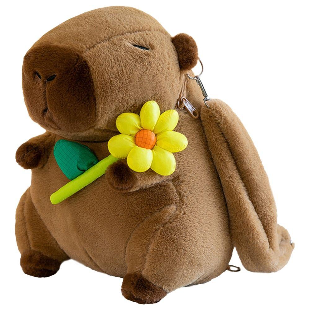 Large Capacity Capybara Plush Backpack Animal Cartoon Capybara Plush Bag  Female Lady Girl